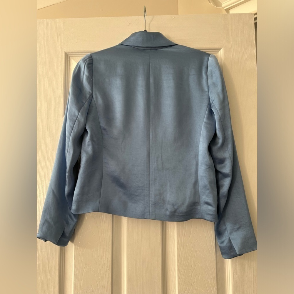 DREW BLUE SATINY BLAZER SIZE XS - Picture 4 of 9